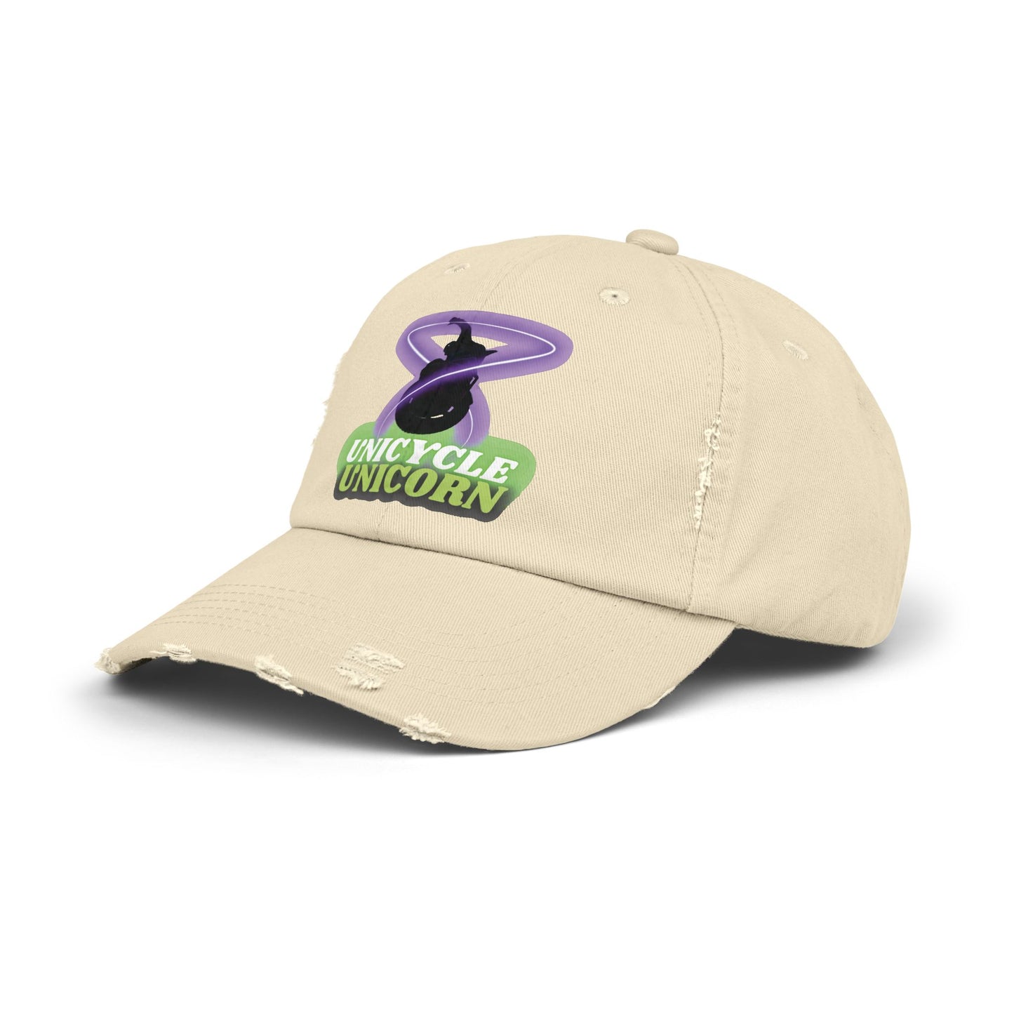 Unicycle Unicorn Distressed Cap