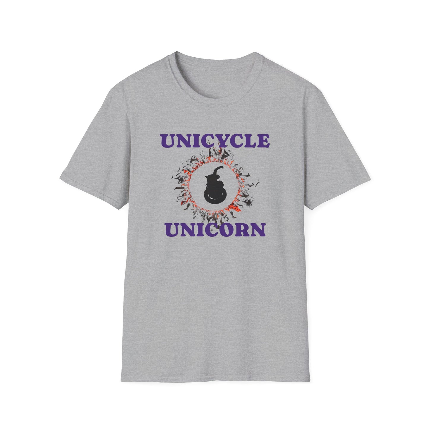 Unicycle Unicorn ring of fire Softstyle Tshirt
