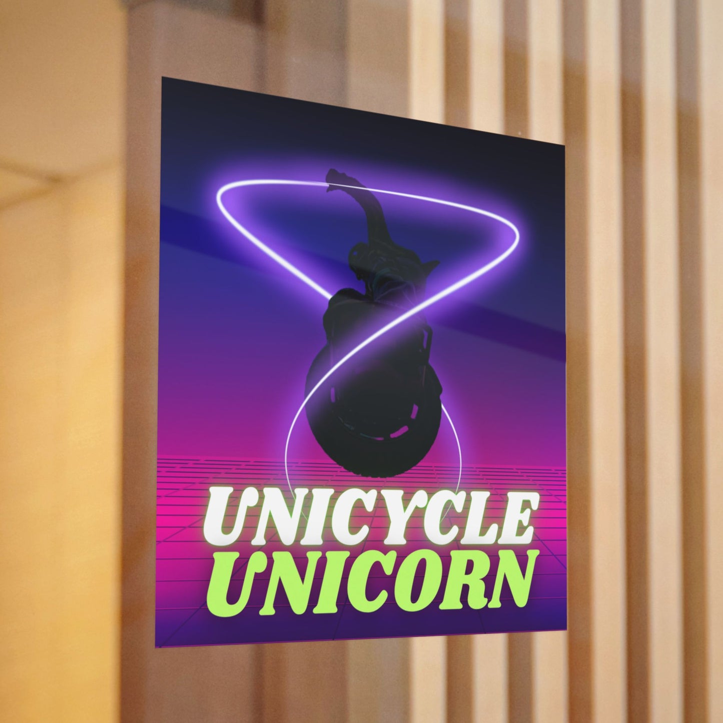 Unicycle Unicorn Die-Cut Stickers, (DTF)