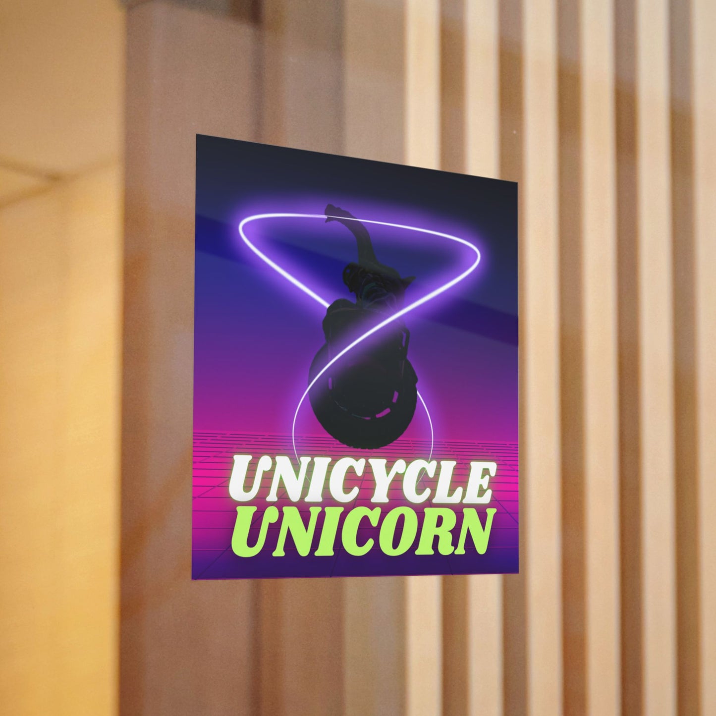 Unicycle Unicorn Die-Cut Stickers, (DTF)