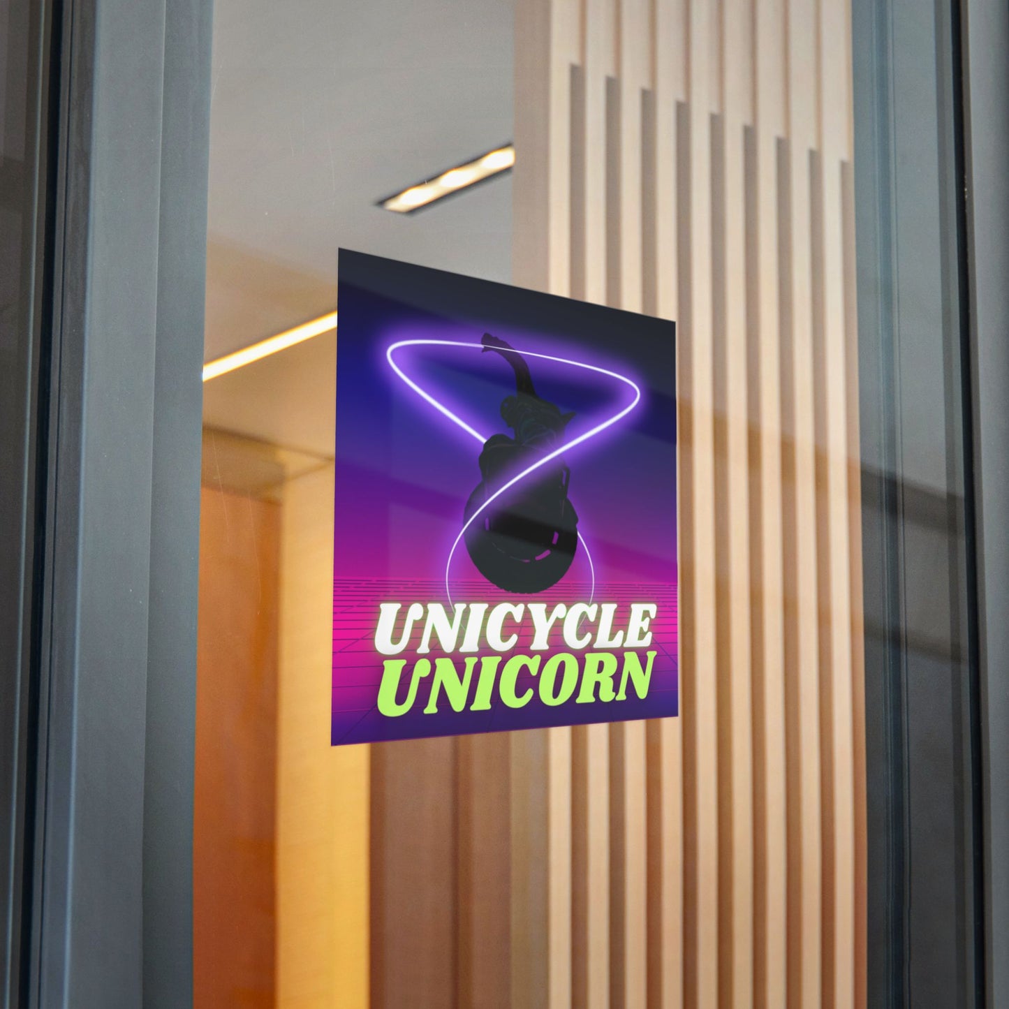 Unicycle Unicorn Die-Cut Stickers, (DTF)