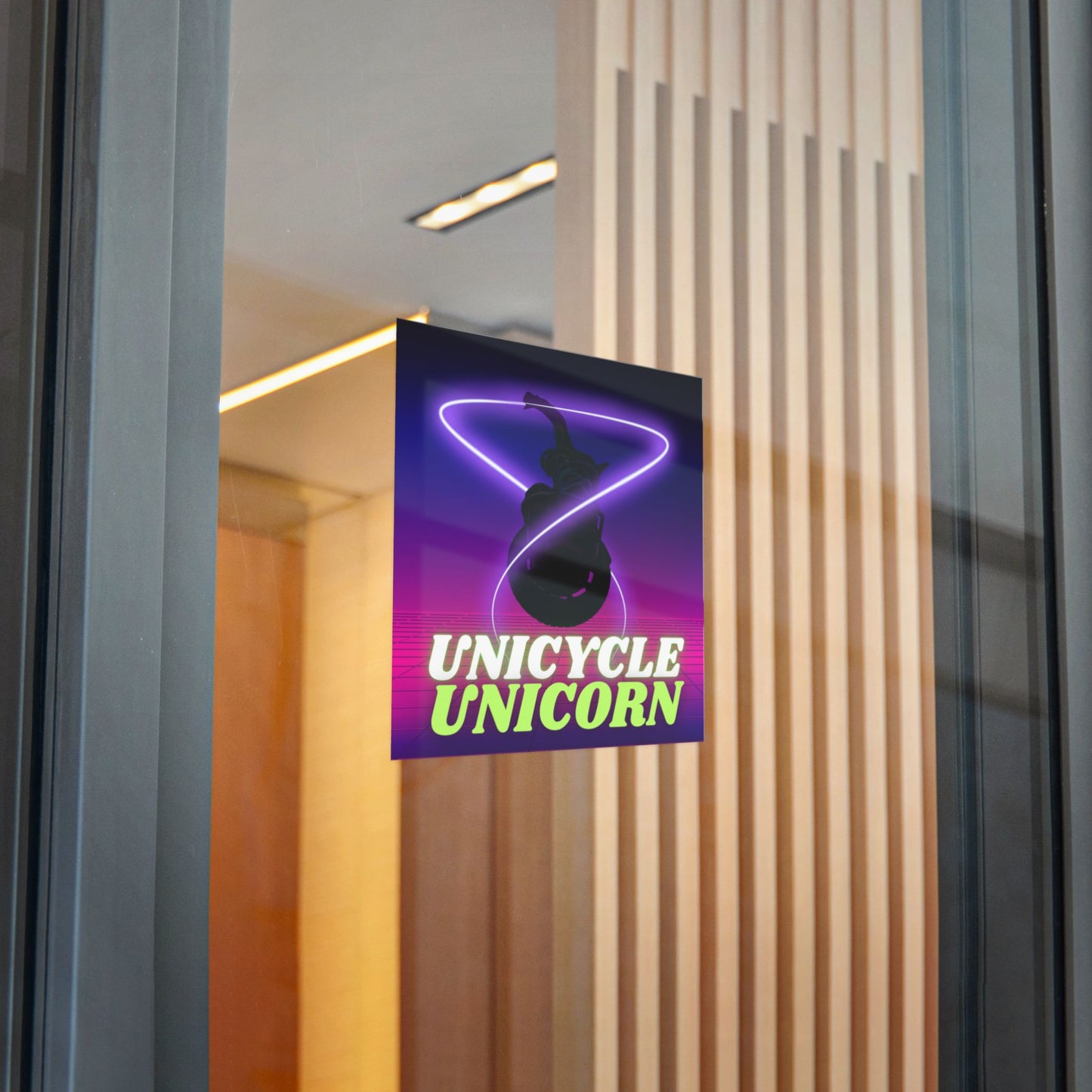 Unicycle Unicorn Die-Cut Stickers, (DTF)