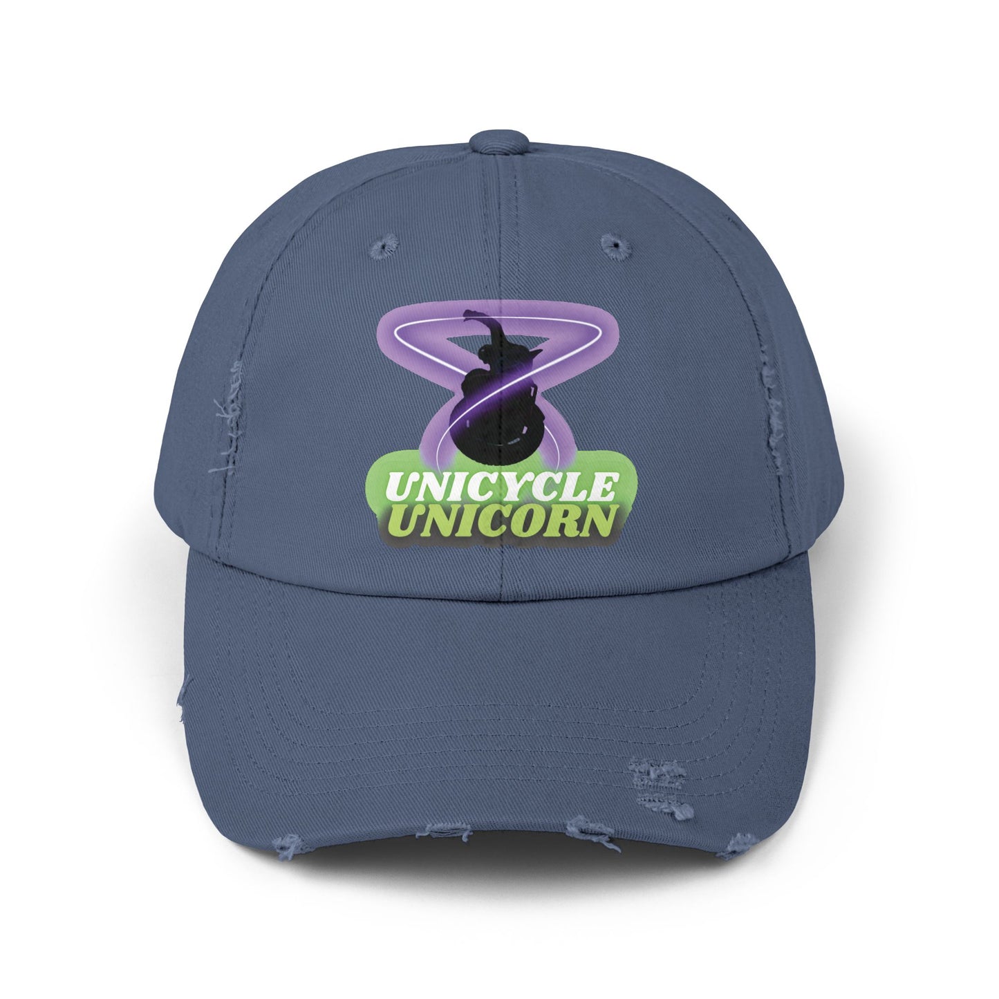 Unicycle Unicorn Distressed Cap