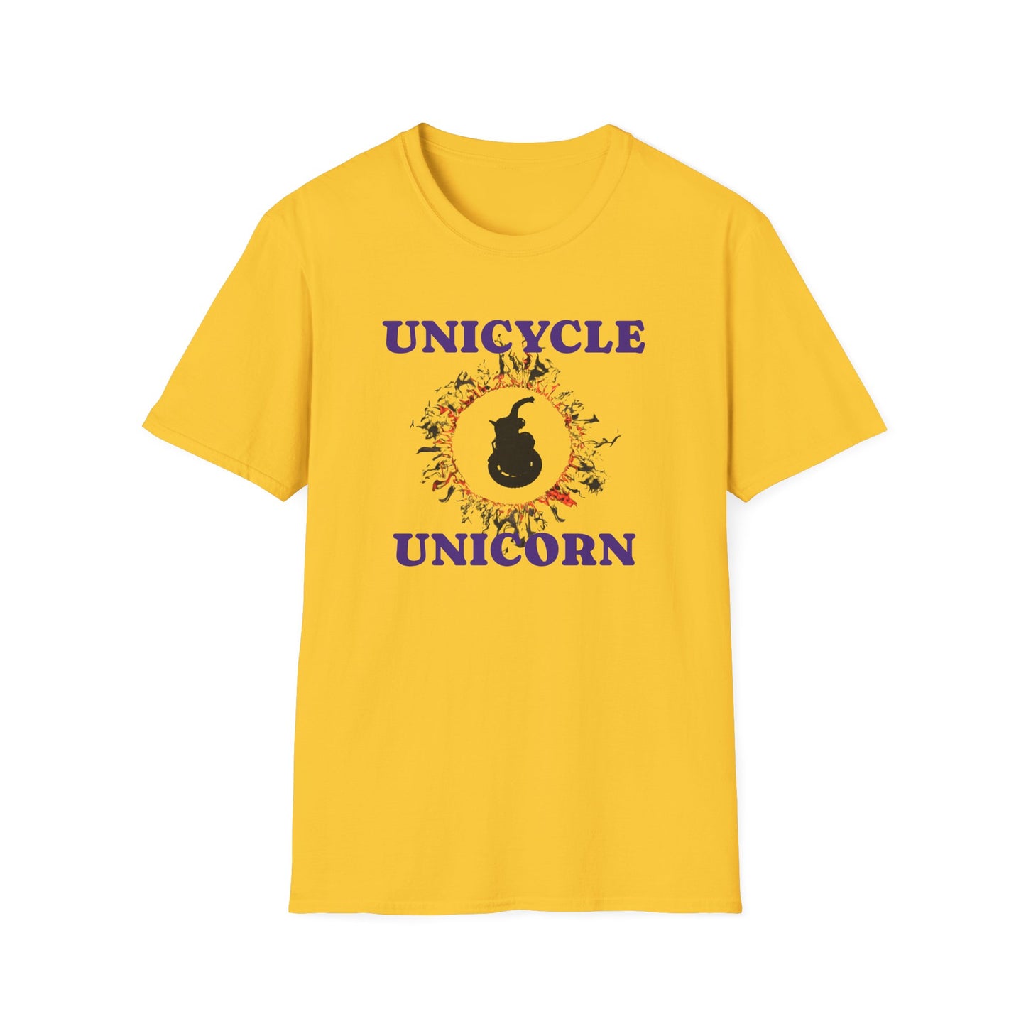 Unicycle Unicorn ring of fire Softstyle Tshirt