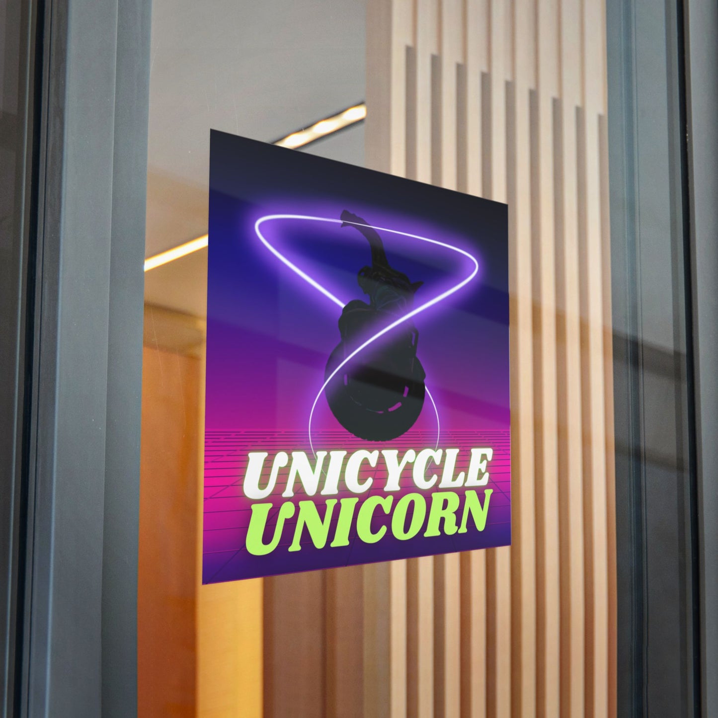 Unicycle Unicorn Die-Cut Stickers, (DTF)