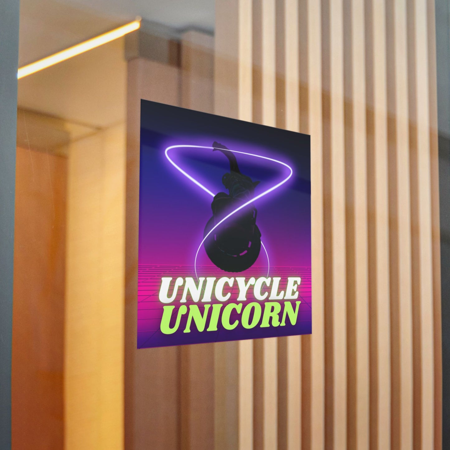 Unicycle Unicorn Die-Cut Stickers, (DTF)