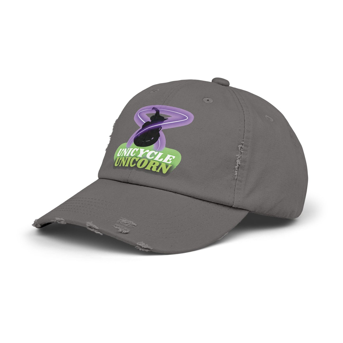 Unicycle Unicorn Distressed Cap