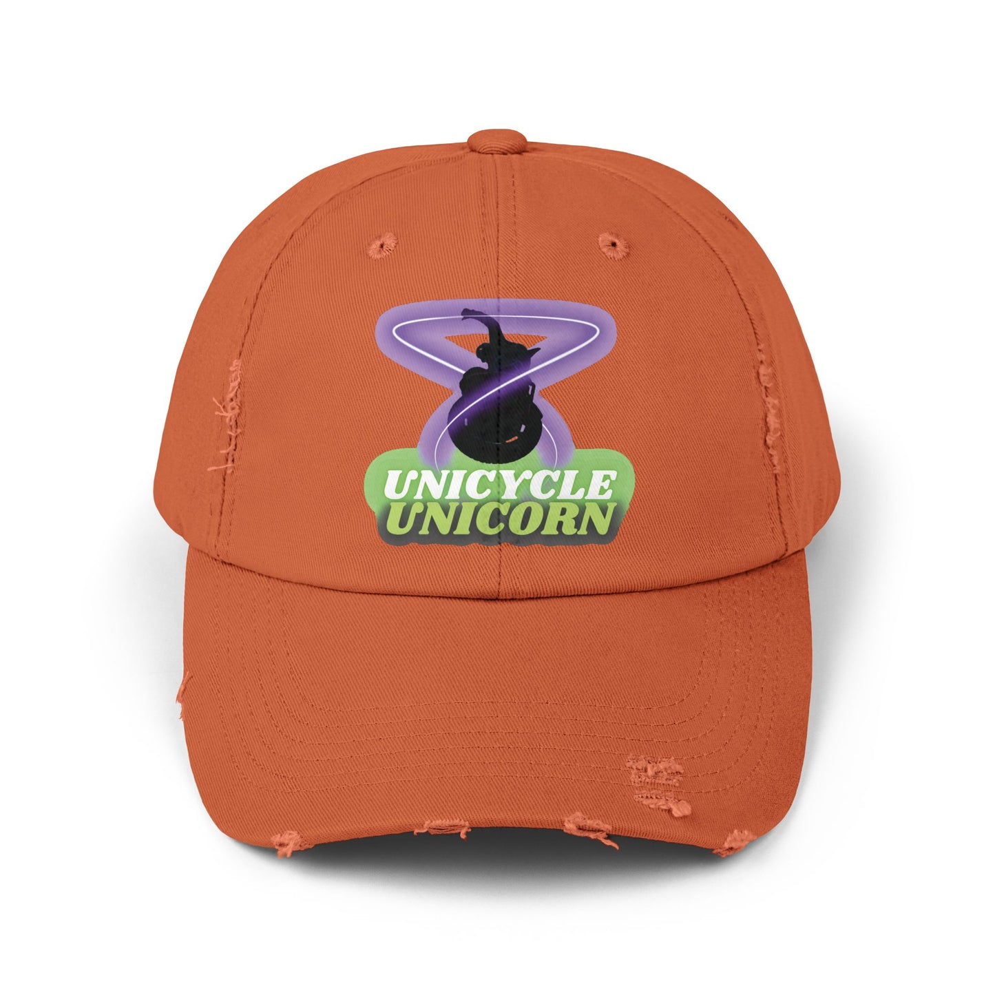 Unicycle Unicorn Distressed Cap