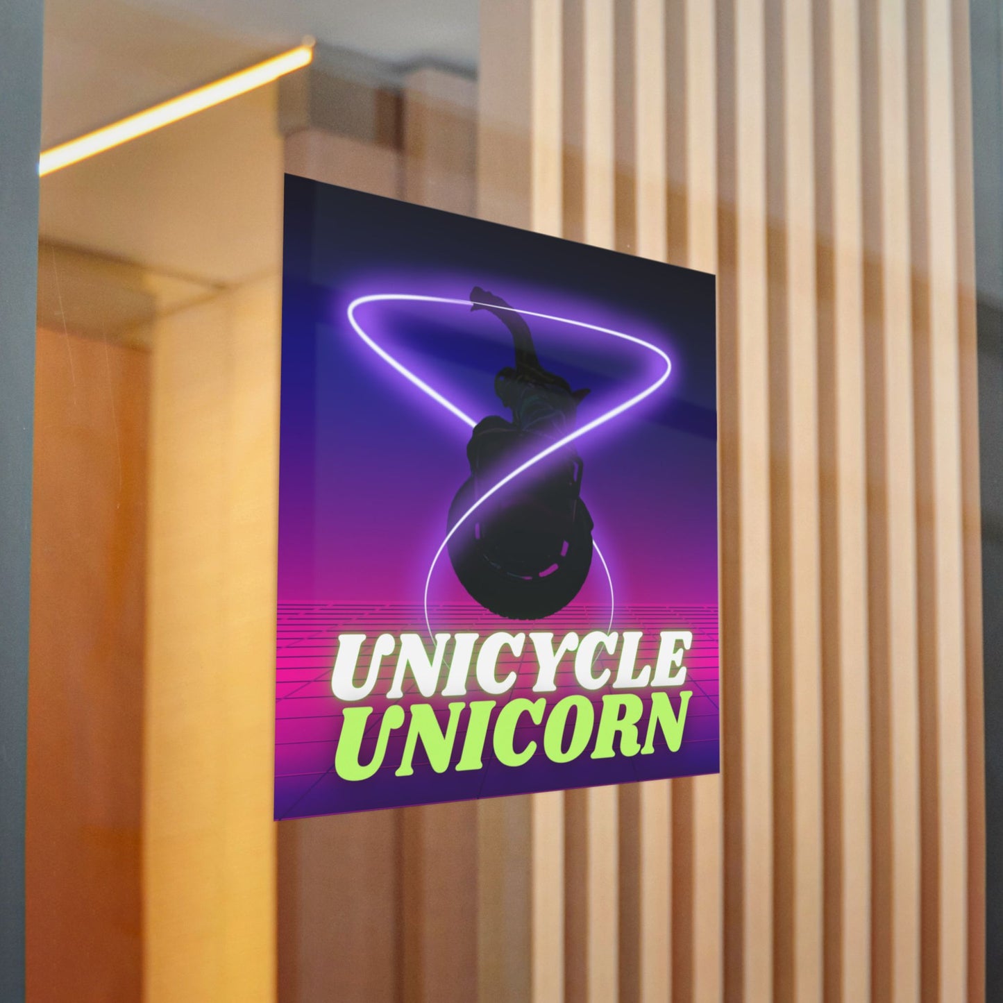 Unicycle Unicorn Die-Cut Stickers, (DTF)