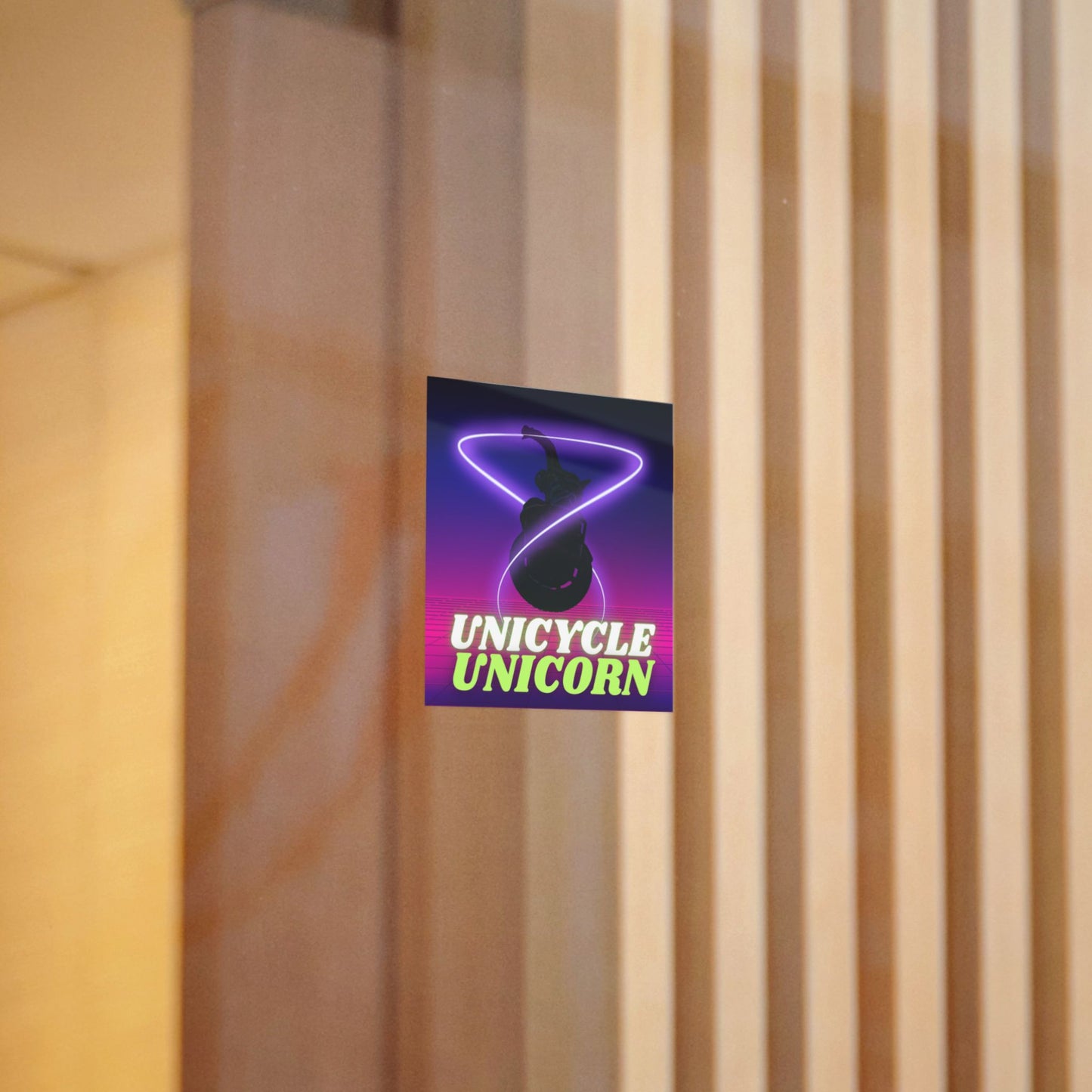 Unicycle Unicorn Die-Cut Stickers, (DTF)