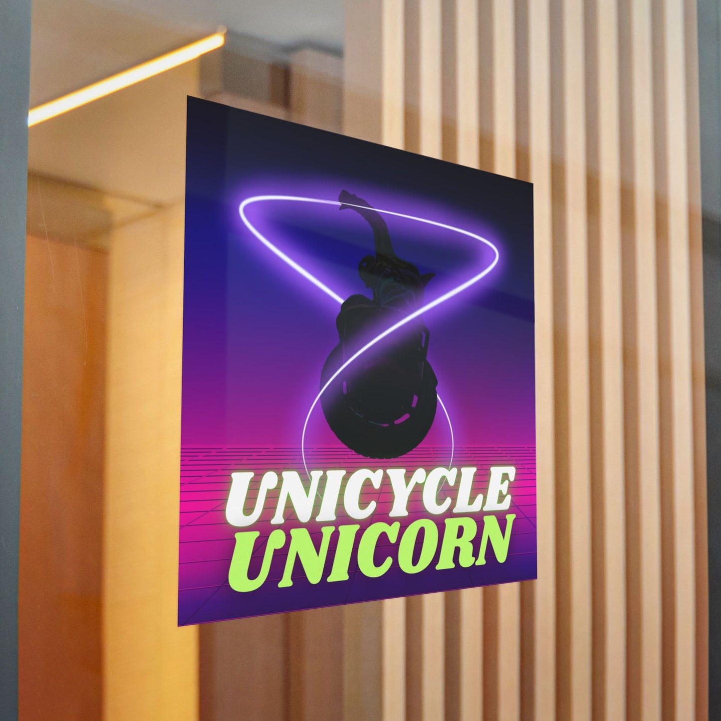 Unicycle Unicorn Die-Cut Stickers, (DTF)