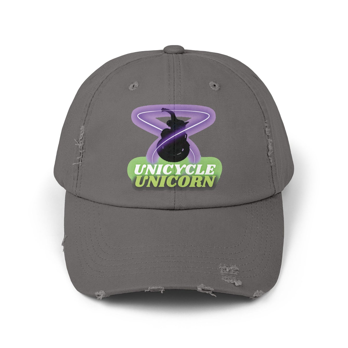 Unicycle Unicorn Distressed Cap