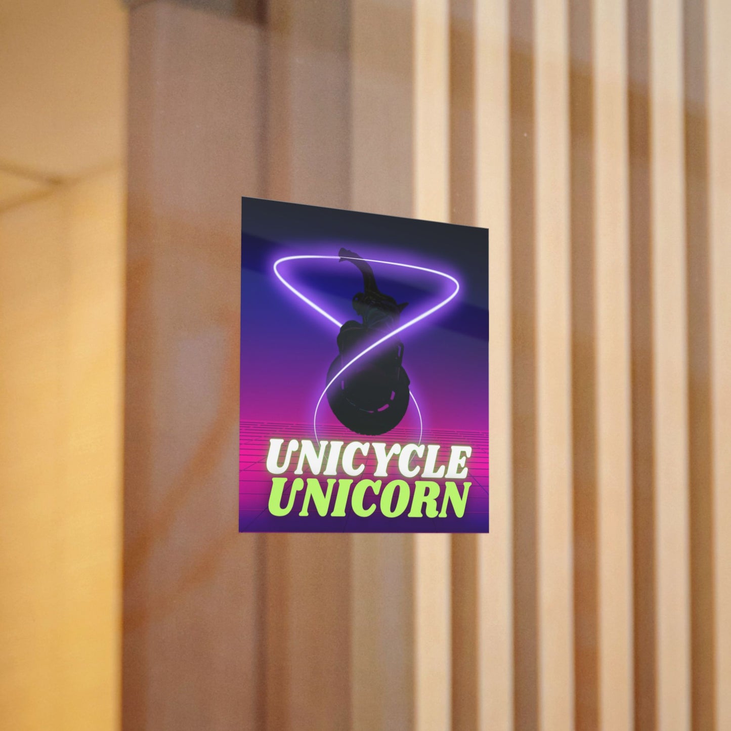 Unicycle Unicorn Die-Cut Stickers, (DTF)