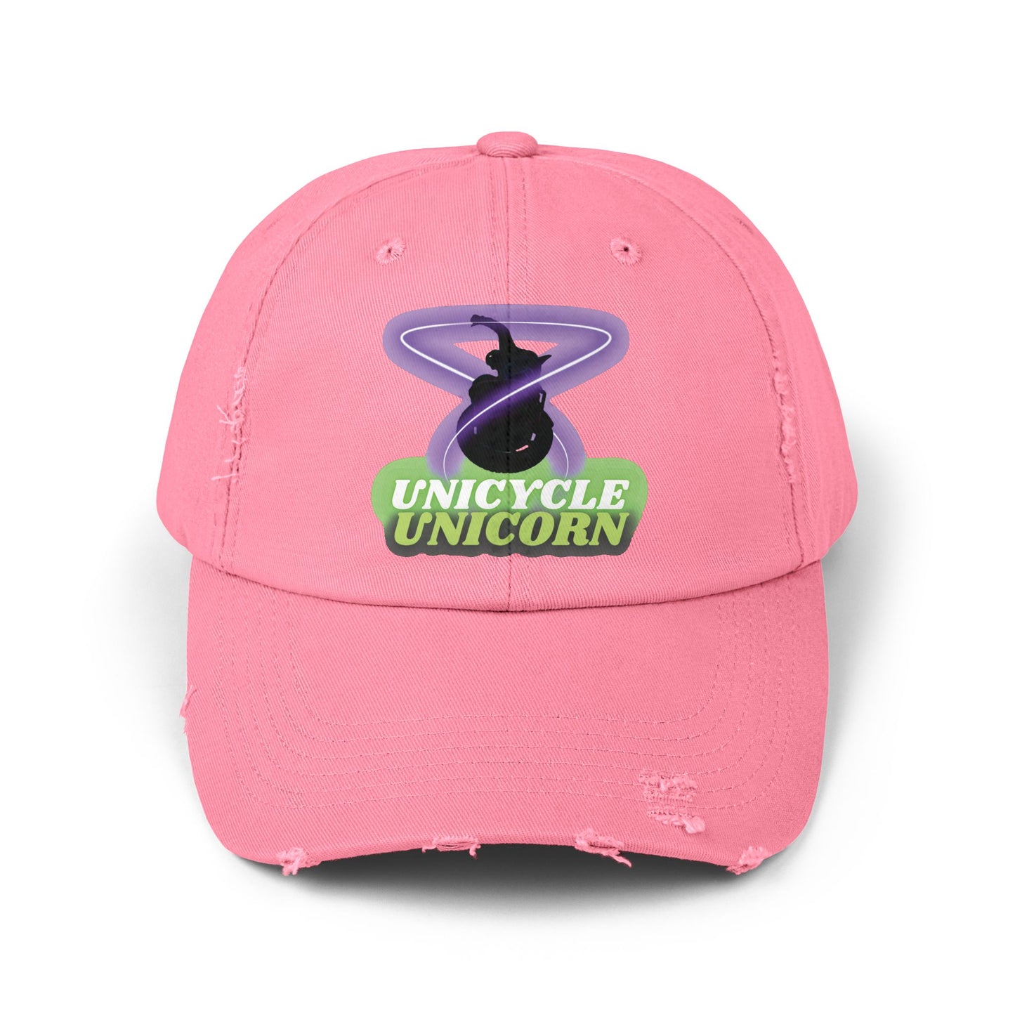 Unicycle Unicorn Distressed Cap