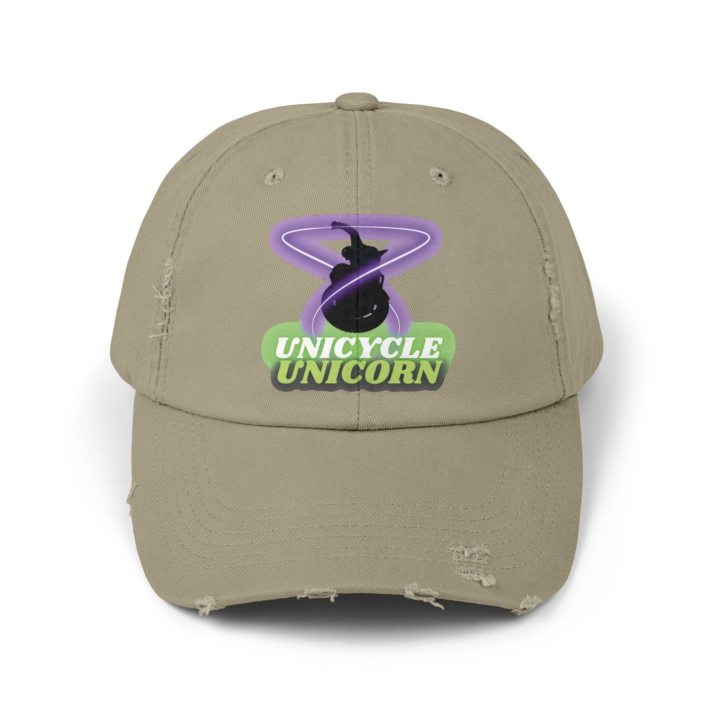 Unicycle Unicorn Distressed Cap