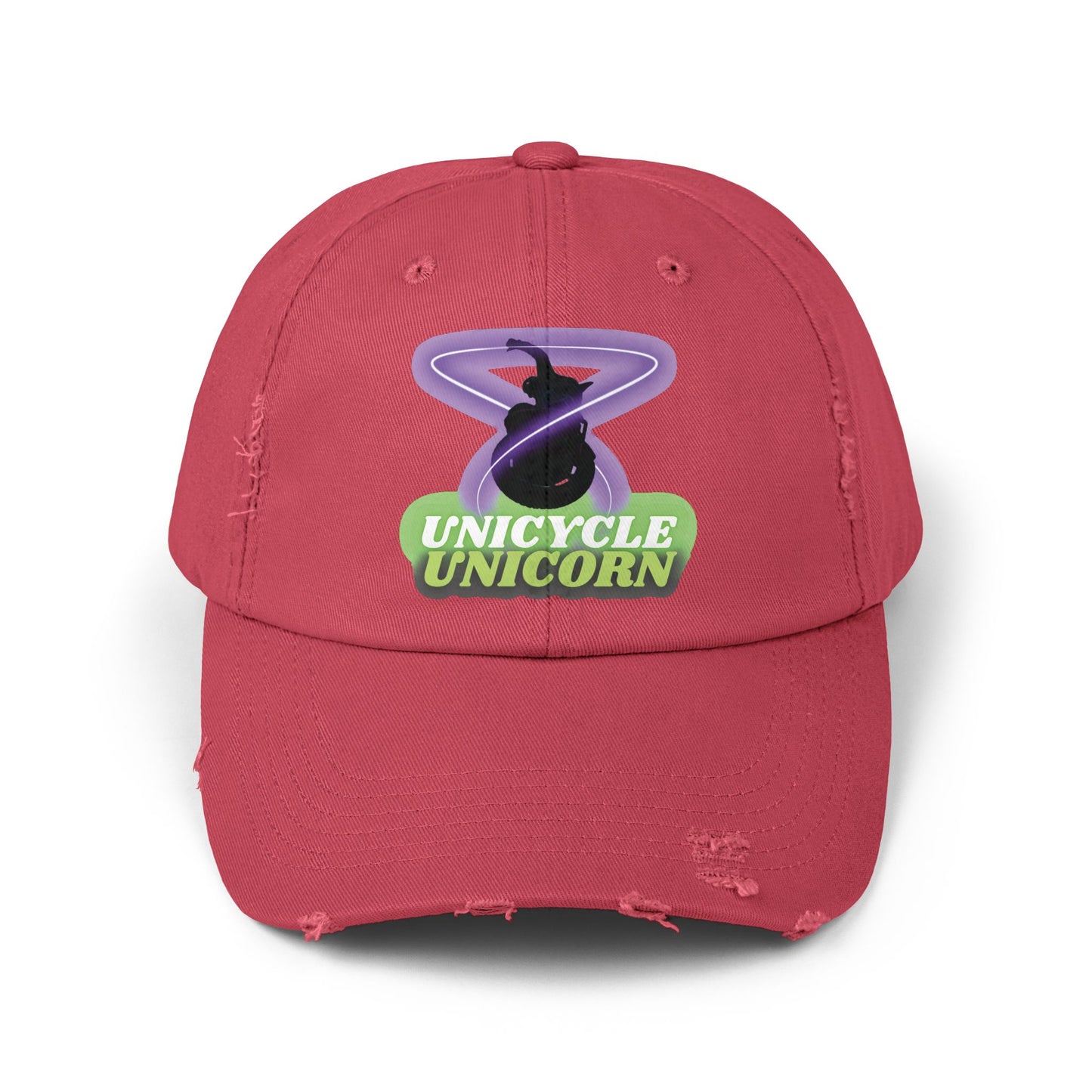Unicycle Unicorn Distressed Cap