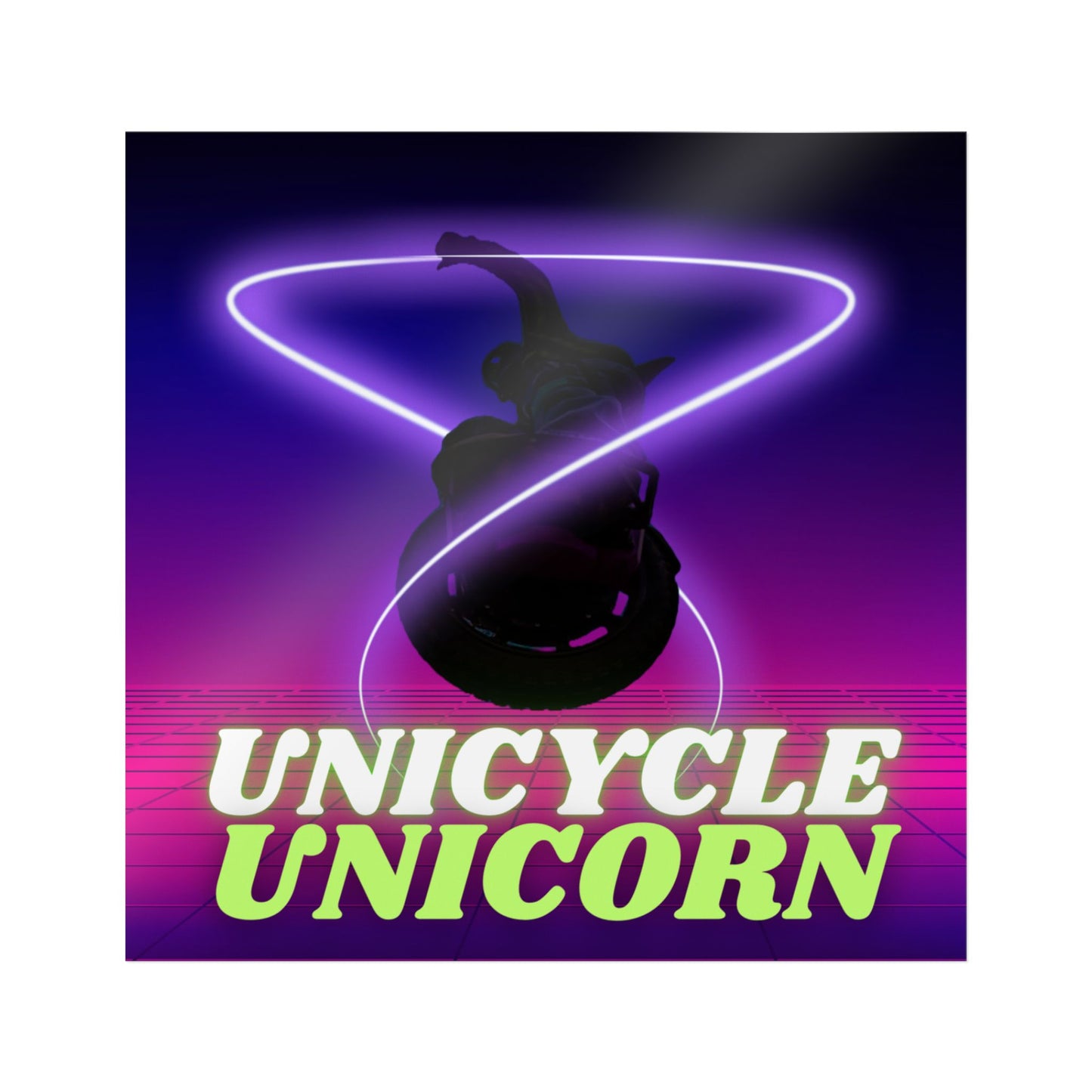 Unicycle Unicorn Die-Cut Stickers, (DTF)