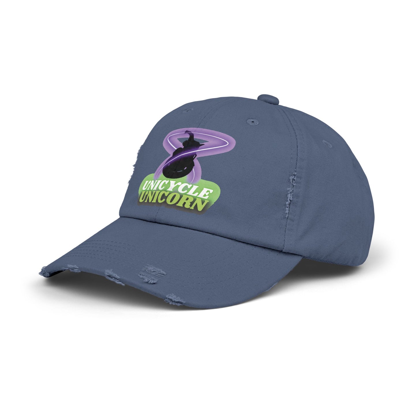 Unicycle Unicorn Distressed Cap