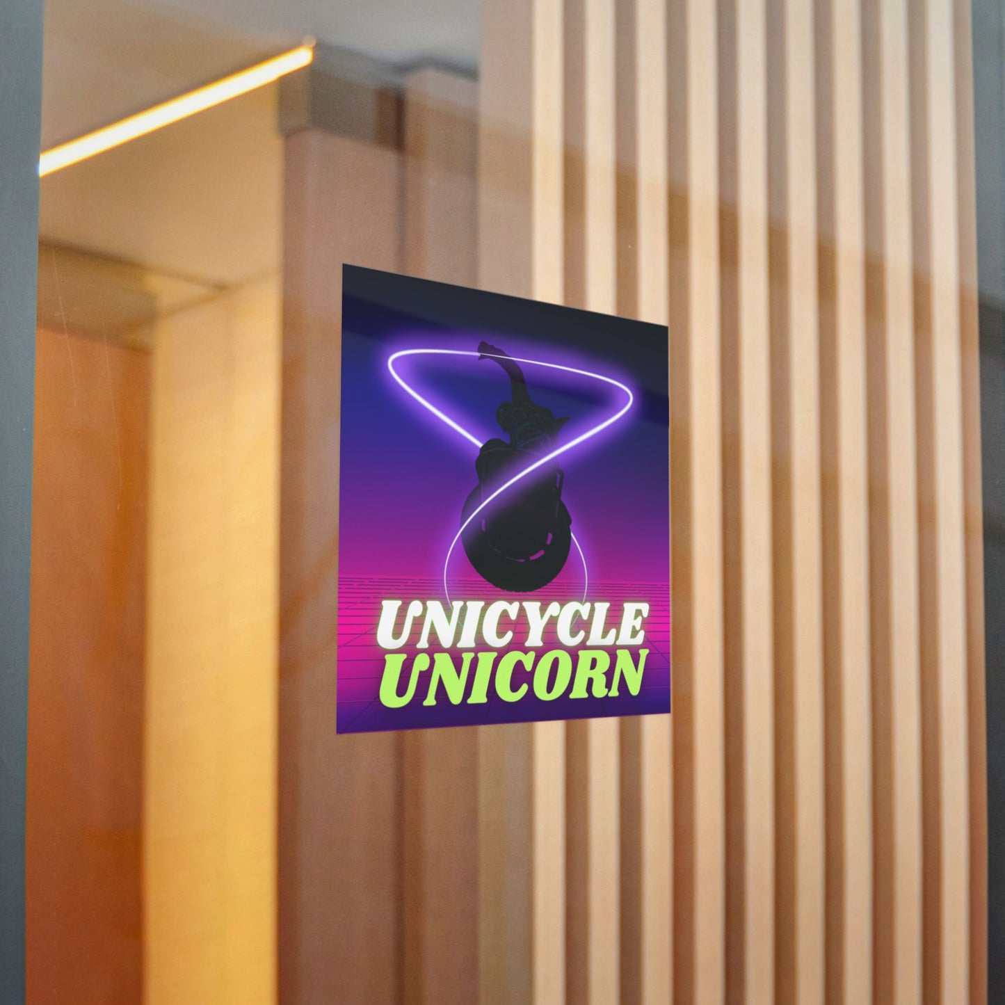 Unicycle Unicorn Die-Cut Stickers, (DTF)