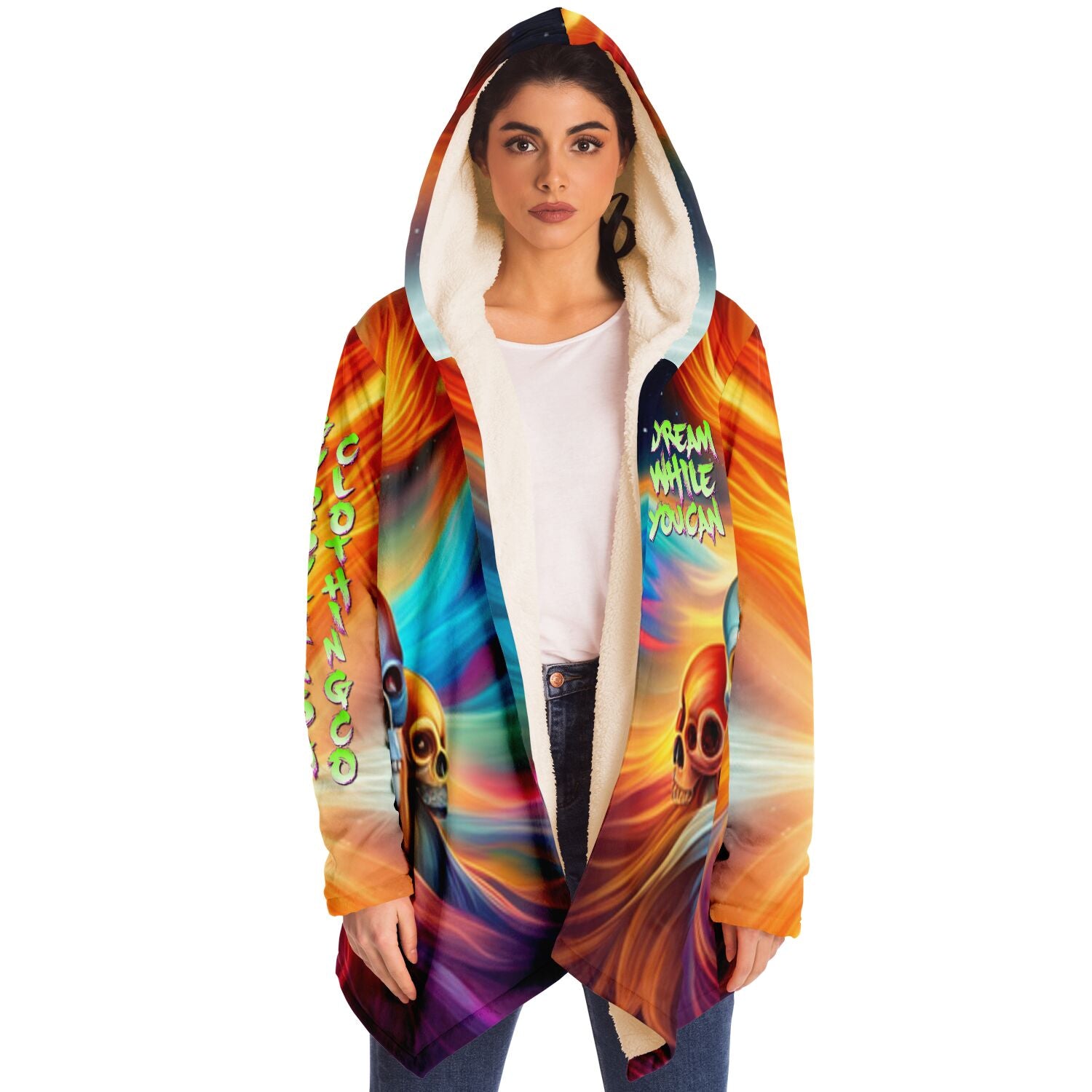 On sale Rainbow Color Glide Microfleece Cloak