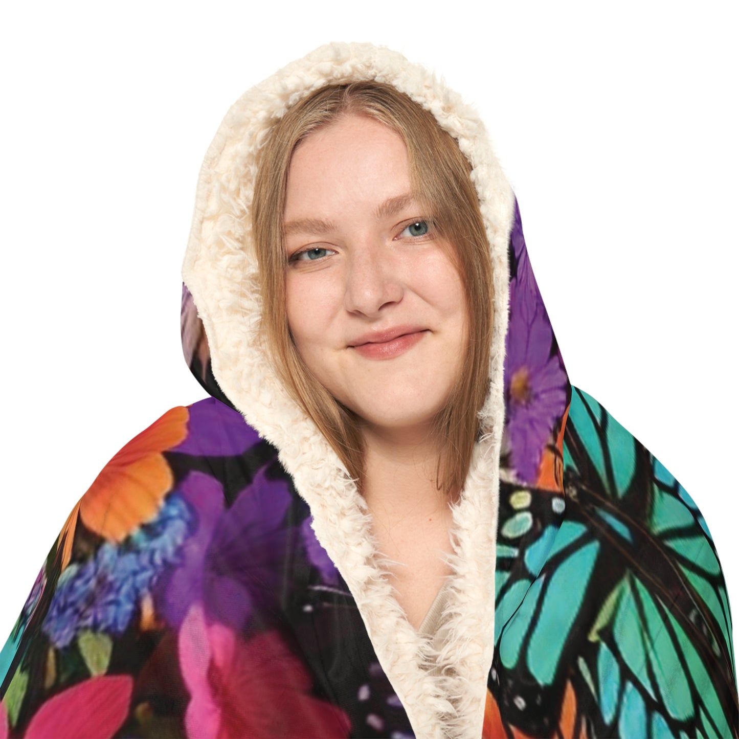 Skull n butterflies Snuggle Hoodie Blanket