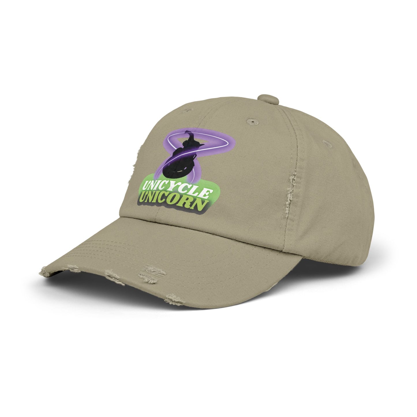 Unicycle Unicorn Distressed Cap