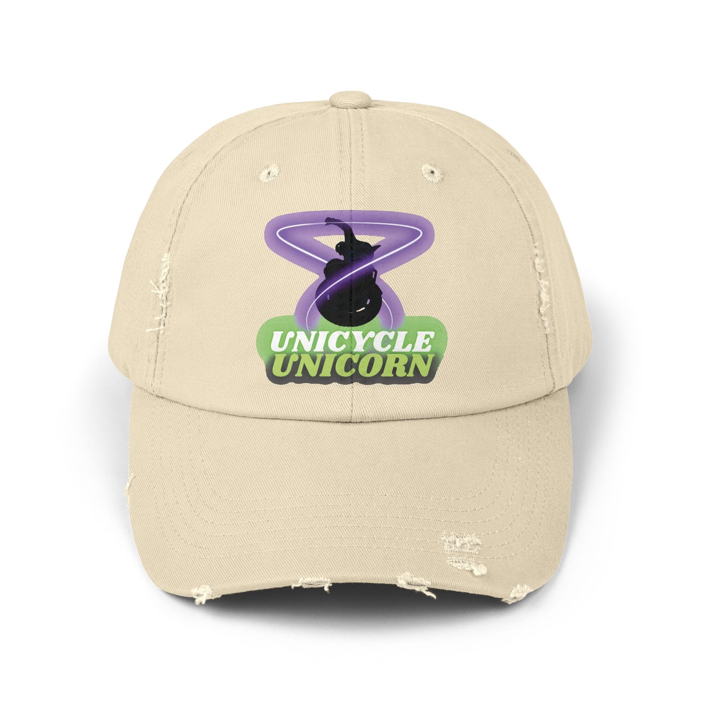 Unicycle Unicorn Distressed Cap