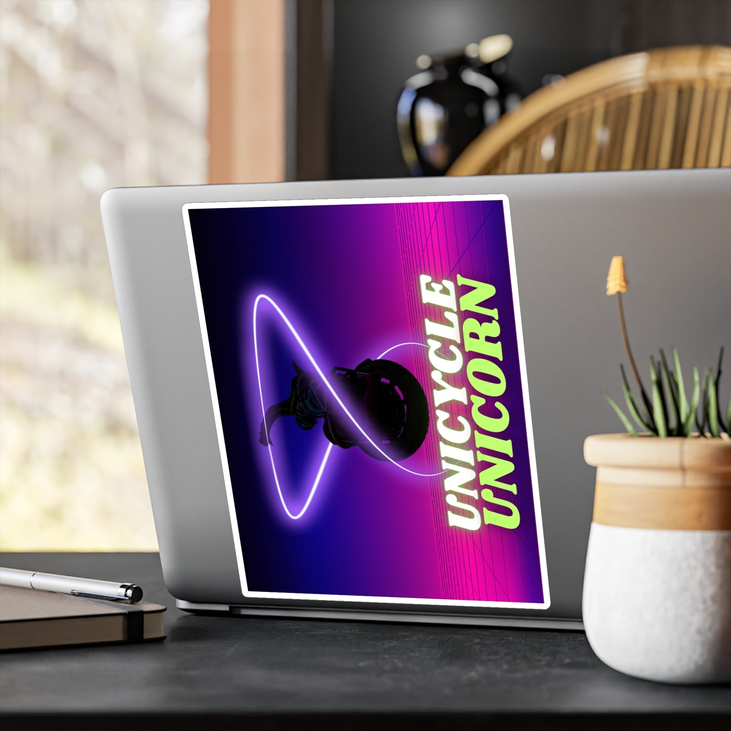 Unicycle Unicorn Kiss-Cut Vinyl Decals