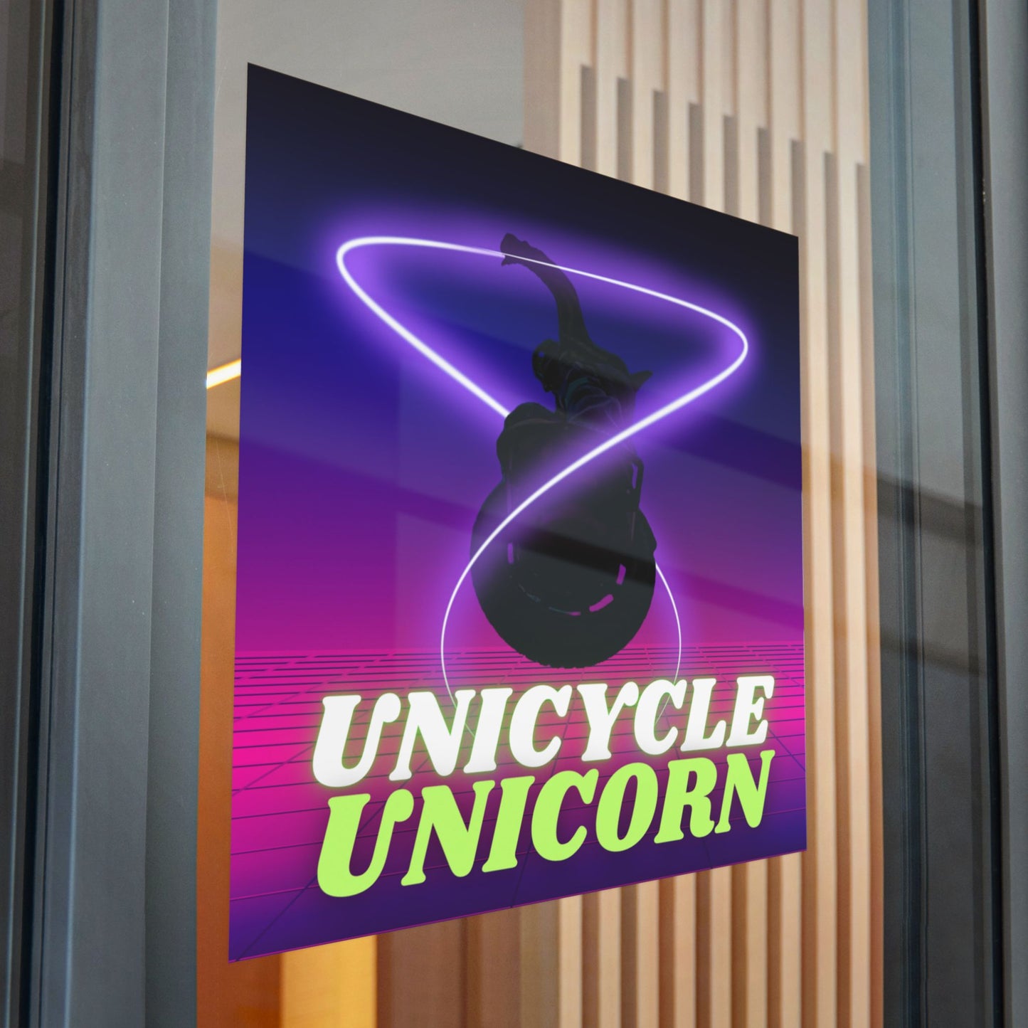 Unicycle Unicorn Die-Cut Stickers, (DTF)