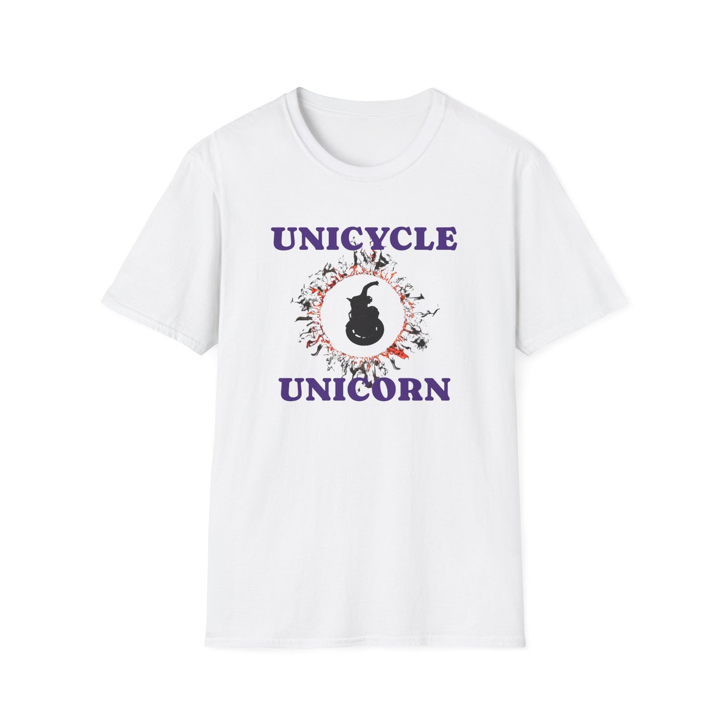 Unicycle Unicorn ring of fire Softstyle Tshirt