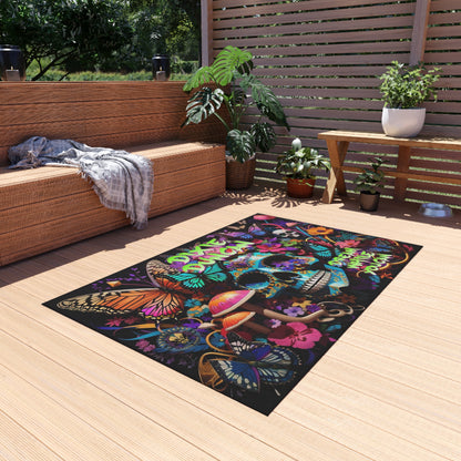 DD skulls n butterflies Outdoor Rug