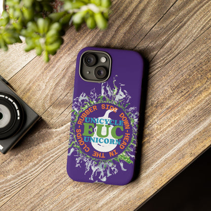 Unicycle Unicorn ring of Fire Tough Case - Durable phone case for EUC fans (purple)