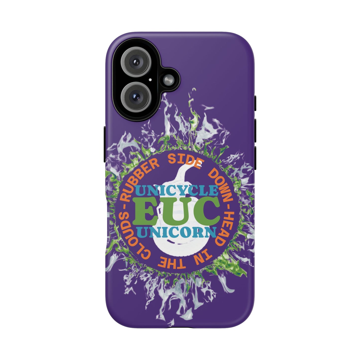 Unicycle Unicorn ring of Fire Tough Case - Durable phone case for EUC fans (purple)