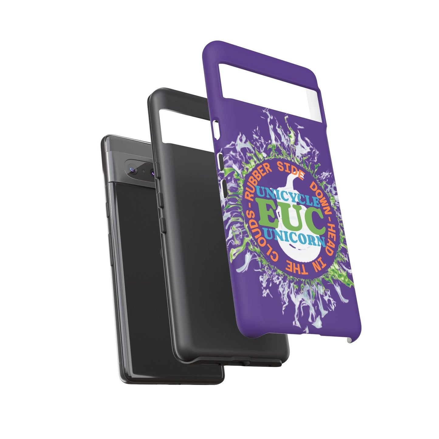 Unicycle Unicorn ring of Fire Tough Case - Durable phone case for EUC fans (purple)