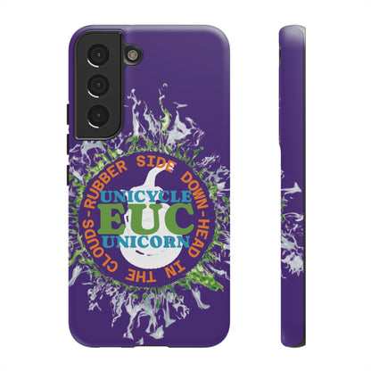 Unicycle Unicorn ring of Fire Tough Case - Durable phone case for EUC fans (purple)