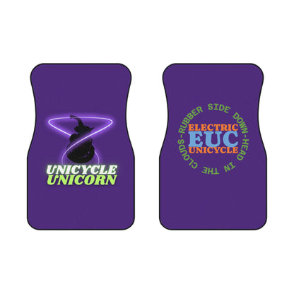 Unicycle Unicorn / Head In The Clouds Car Mats - Vibrant Front Floor Mat Set