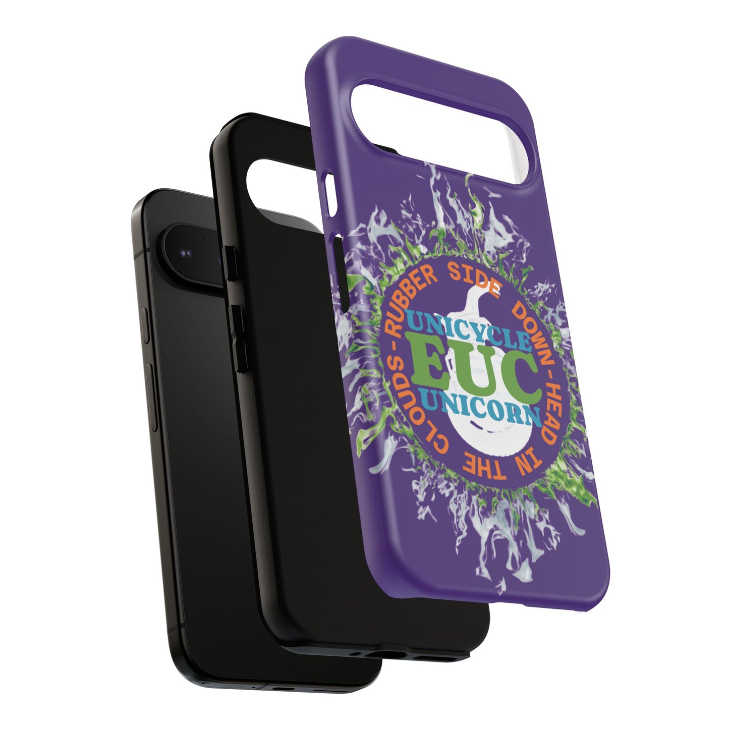 Unicycle Unicorn ring of Fire Tough Case - Durable phone case for EUC fans (purple)