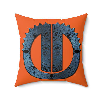 GTCC Spun Polyester Square Pillow (Orange)