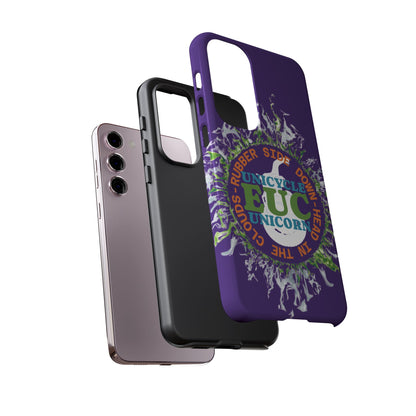 Unicycle Unicorn ring of Fire Tough Case - Durable phone case for EUC fans (purple)