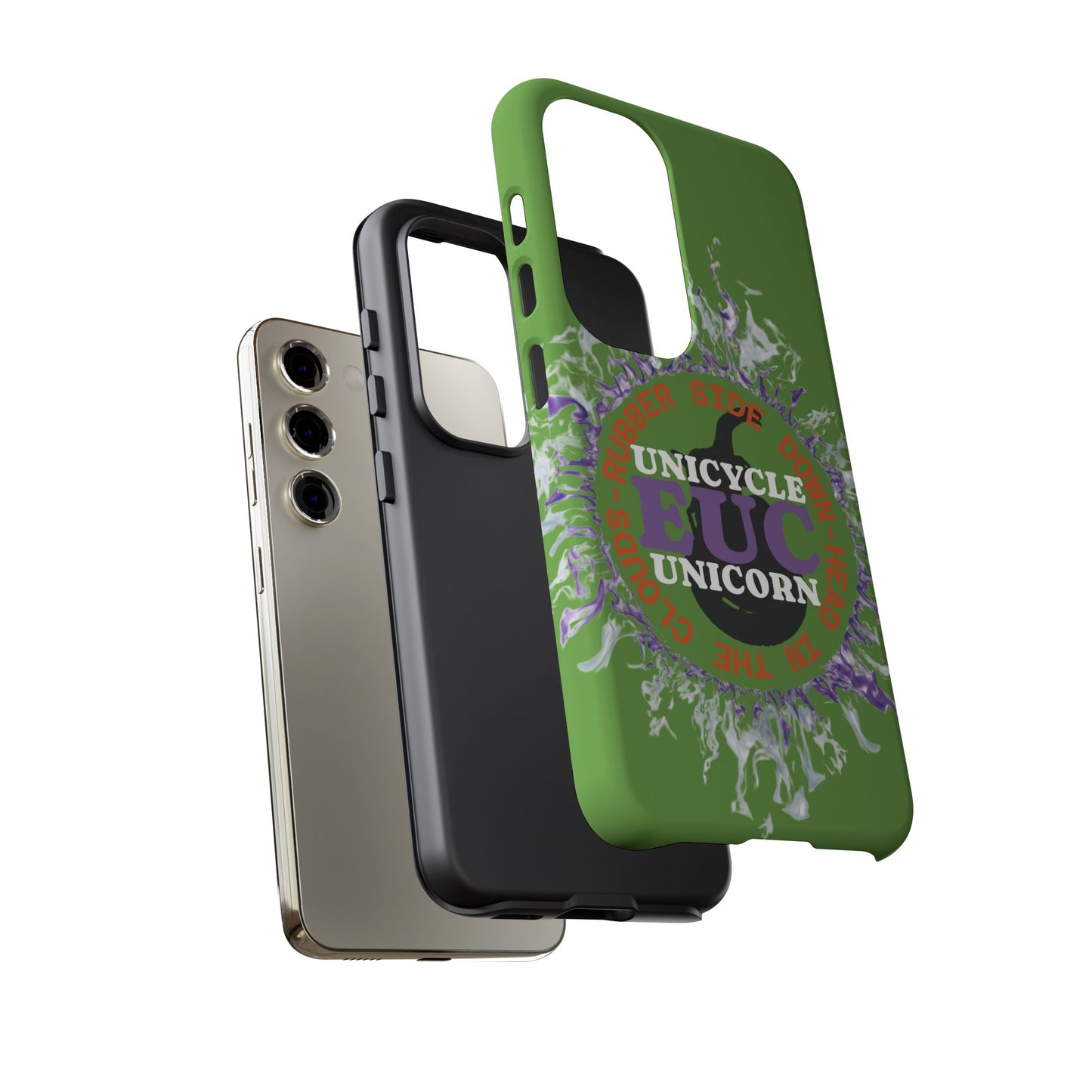 Unicycle Unicorn Purple ring of Fire Tough Case - Durable phone case for EUC fans