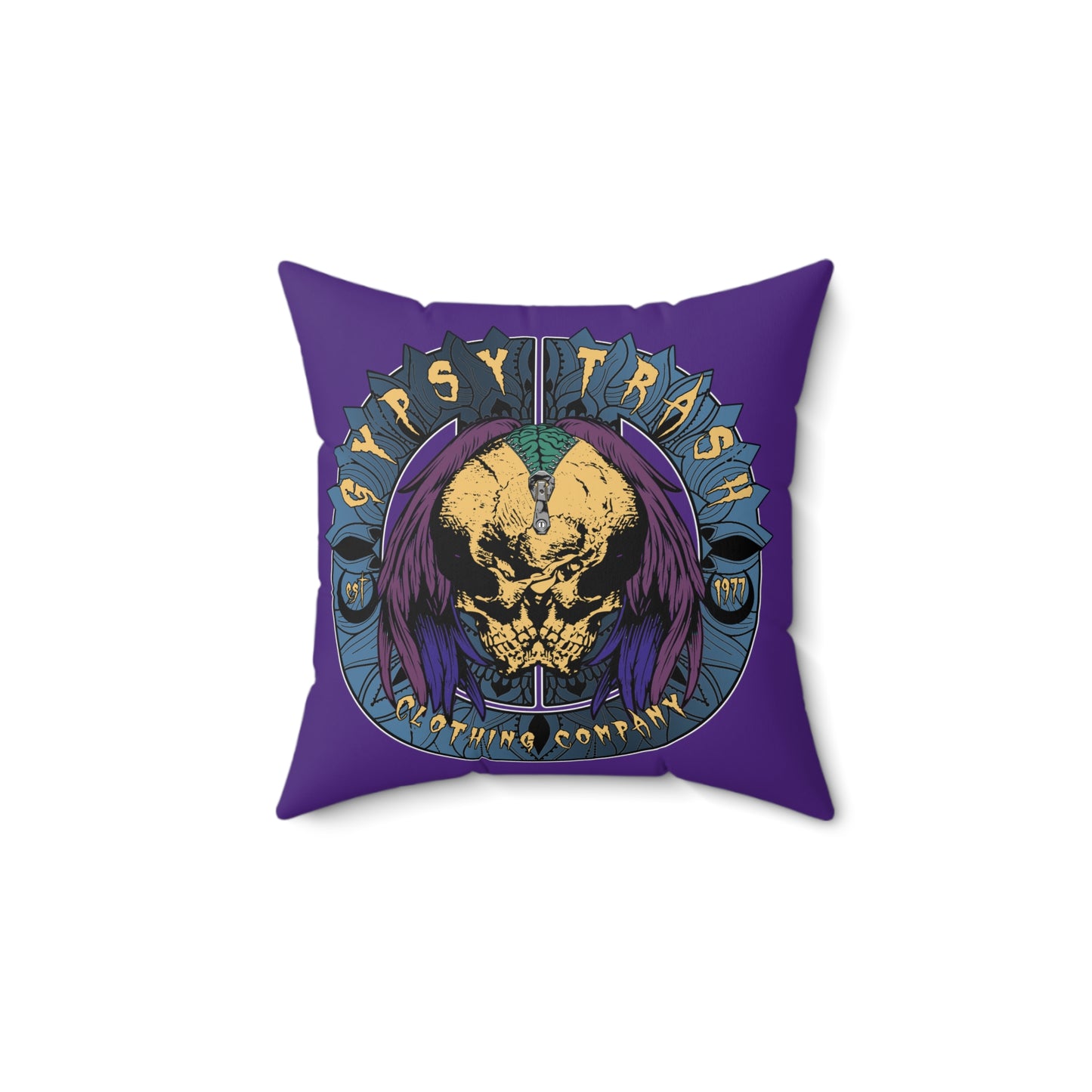 GTCC Spun Polyester Square Pillow (Purple)