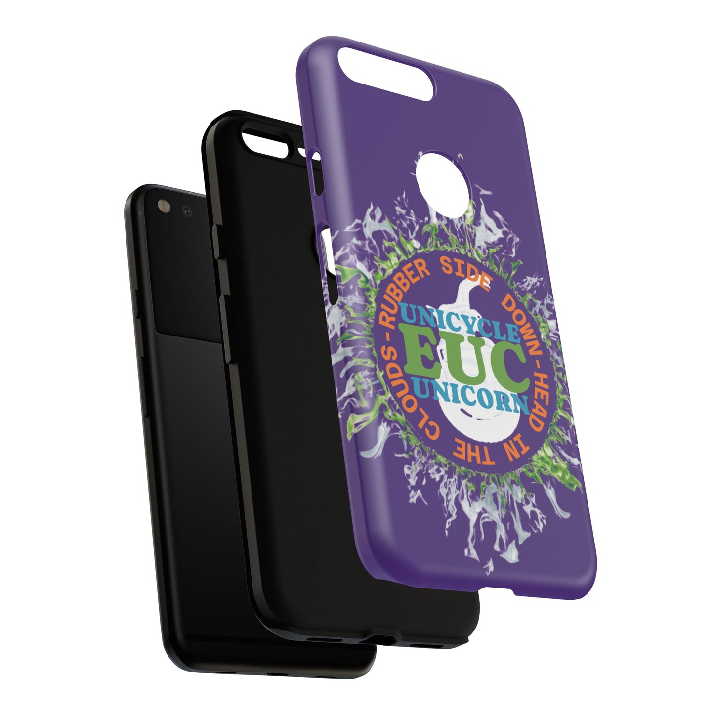 Unicycle Unicorn ring of Fire Tough Case - Durable phone case for EUC fans (purple)