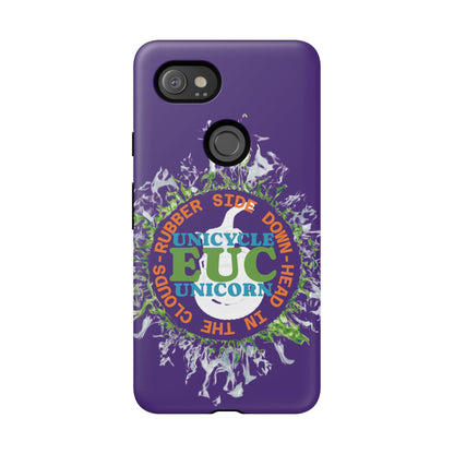Unicycle Unicorn ring of Fire Tough Case - Durable phone case for EUC fans (purple)