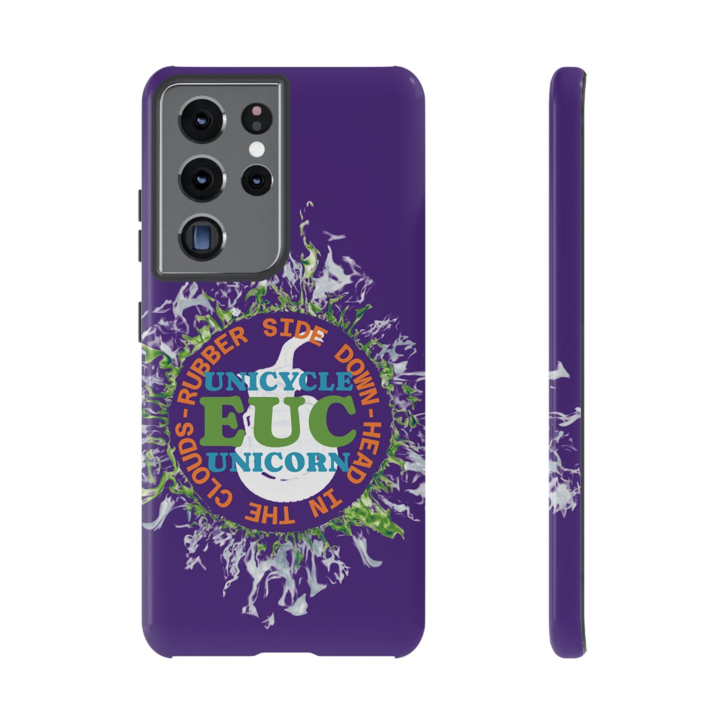 Unicycle Unicorn ring of Fire Tough Case - Durable phone case for EUC fans (purple)