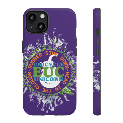 Unicycle Unicorn ring of Fire Tough Case - Durable phone case for EUC fans (purple)
