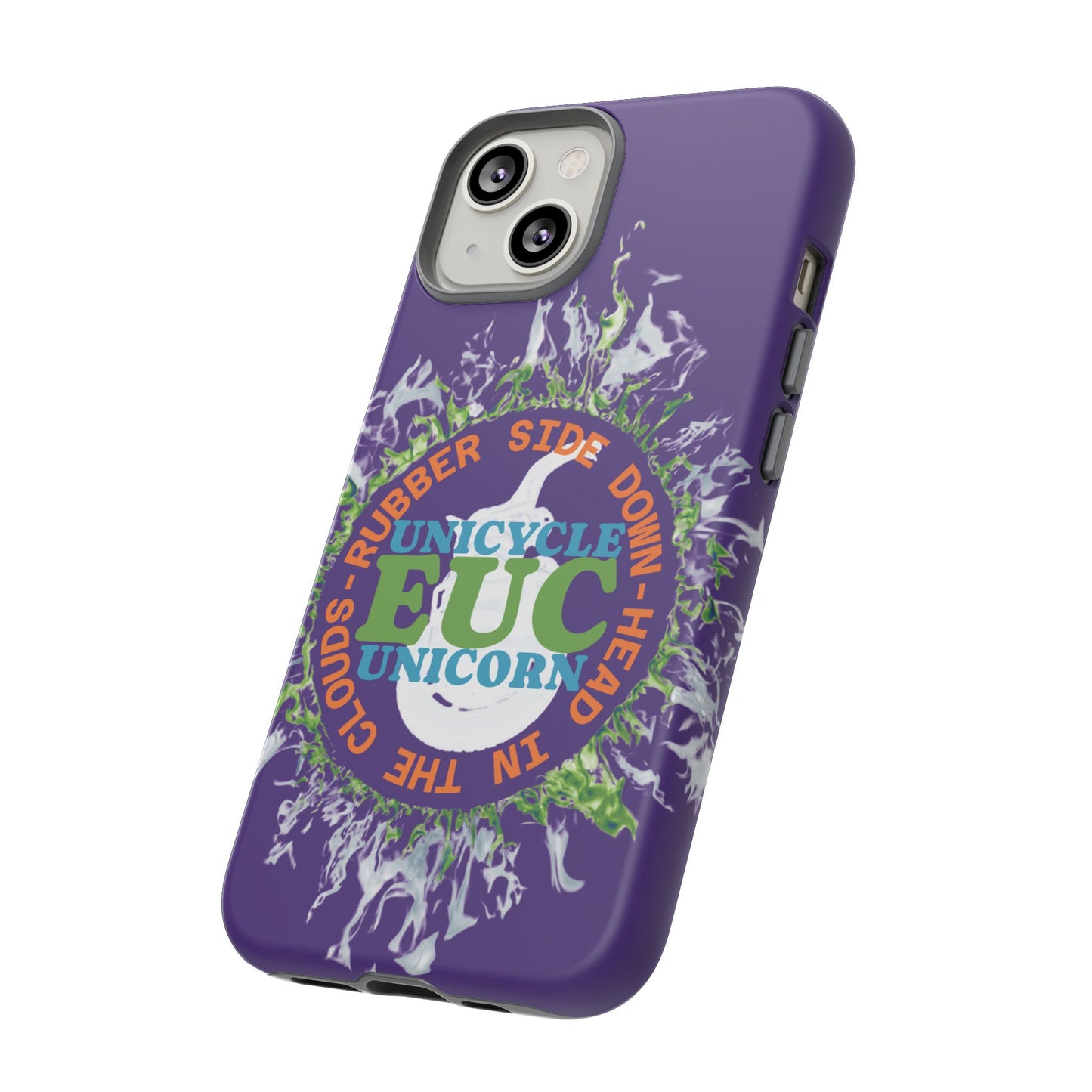 Unicycle Unicorn ring of Fire Tough Case - Durable phone case for EUC fans (purple)