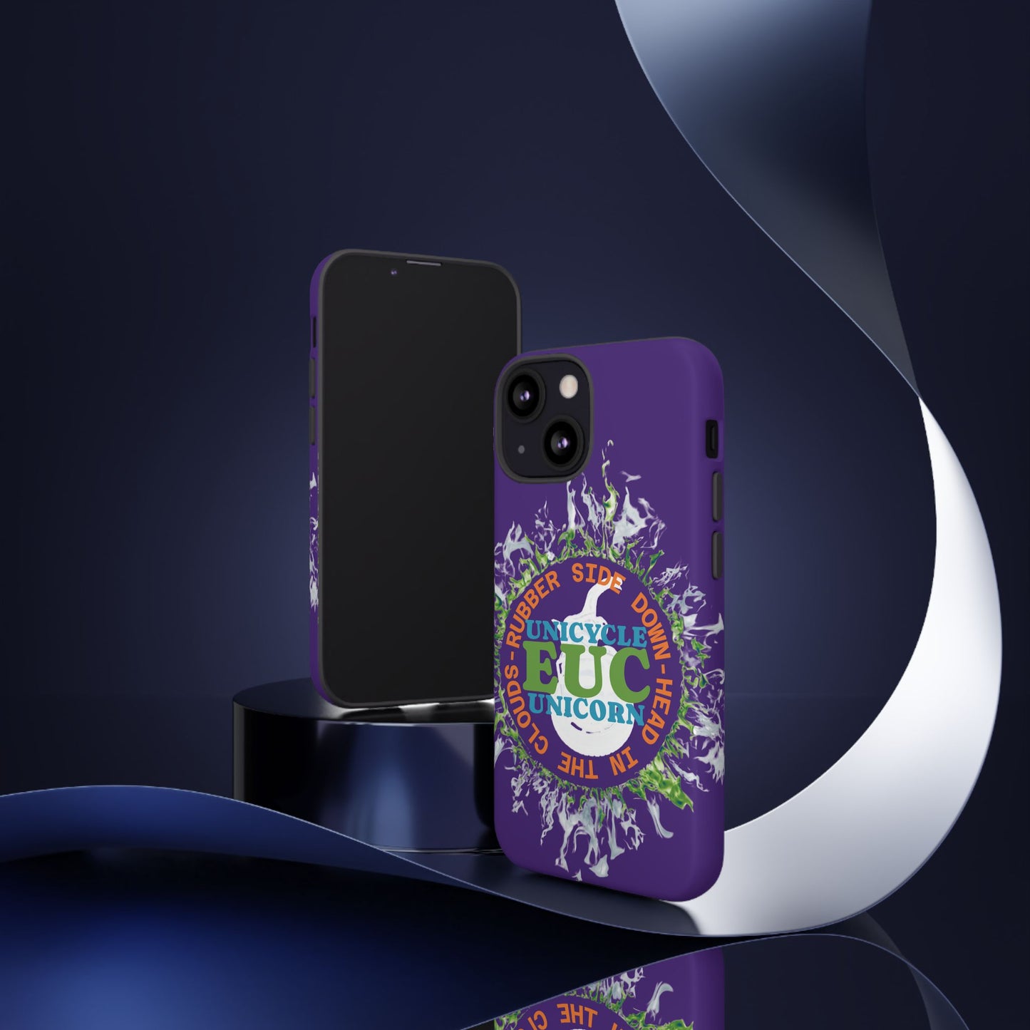 Unicycle Unicorn ring of Fire Tough Case - Durable phone case for EUC fans (purple)