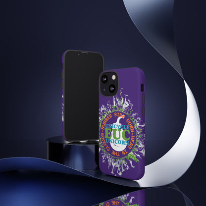 Unicycle Unicorn ring of Fire Tough Case - Durable phone case for EUC fans (purple)