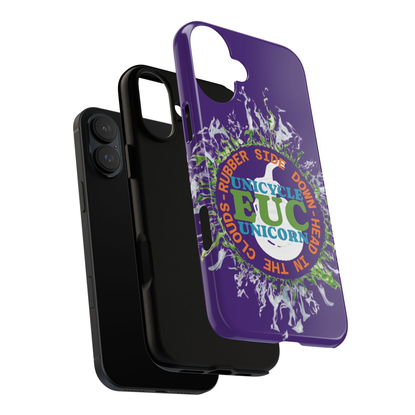 Unicycle Unicorn ring of Fire Tough Case - Durable phone case for EUC fans (purple)