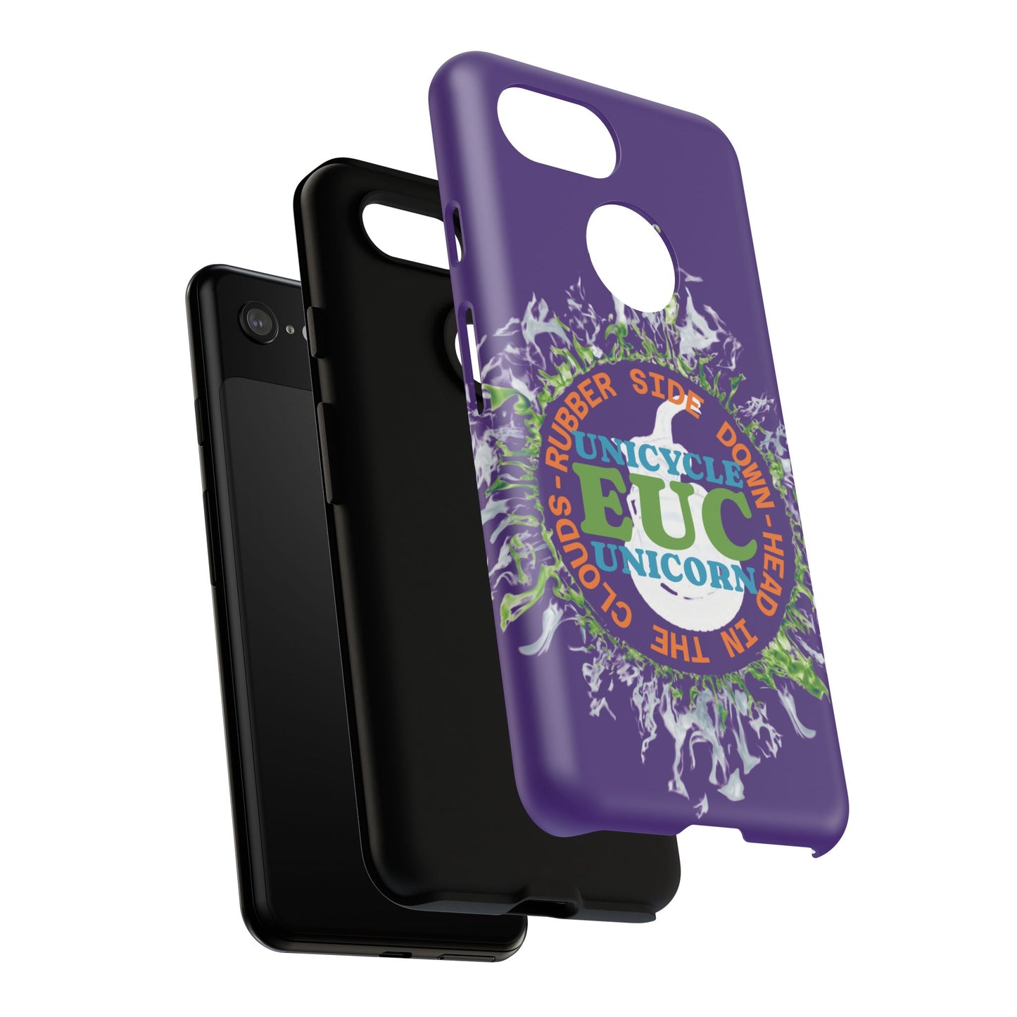 Unicycle Unicorn ring of Fire Tough Case - Durable phone case for EUC fans (purple)